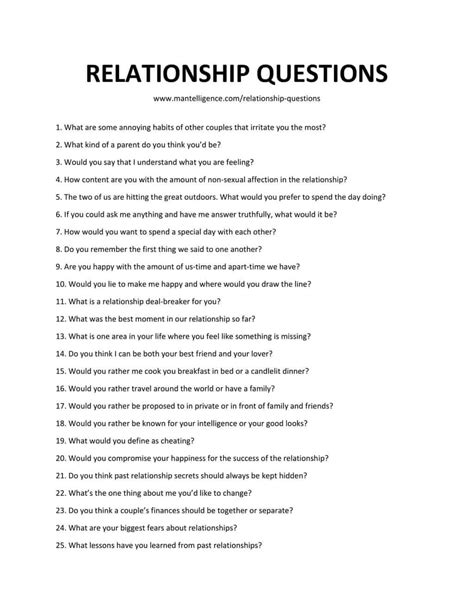 21 Questions To Ask About Relationships Enebywoga
