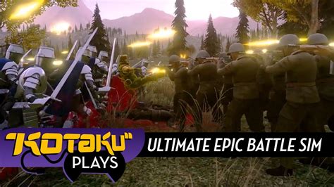 Want to see 10,000 chickens fight an army of romans ?? Kotaku Plays Ultimate Epic Battle Simulator - YouTube