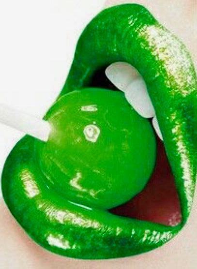 Green Lips And Lollipop Green Lips Green Aesthetic Dramatic Makeup