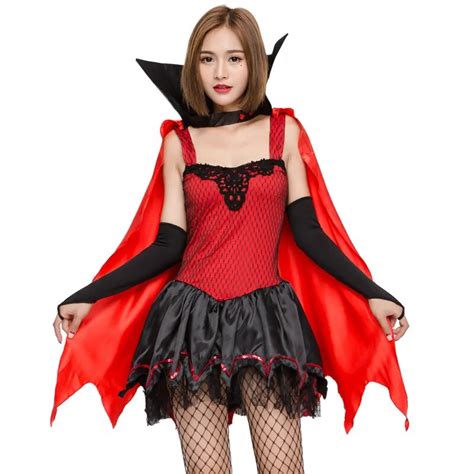 Sexy Female Vampire Cosplay Halloween Game Play Costume Performance