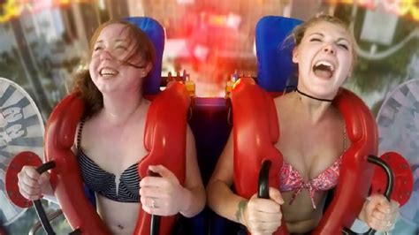 Girls Freaking Out Funny Slingshot Ride Compilation Youtube