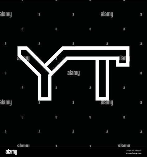 Yt Logo Monogram With Pillar Shape White Background Design Template