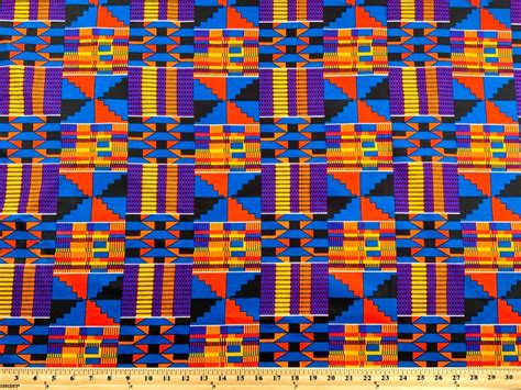 Colorful Kente African Print By The Yard Ankara Print Etsy