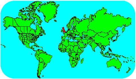 World map with england highlighted. England (highlighted in red) is a relatively small country ...