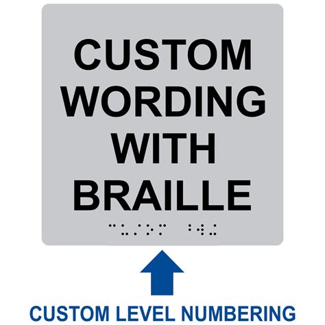 Ada Custom Wording Braille Sign Rre 680 Customblkonslvr Information