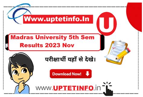 Madras University Th Sem Results Nov Released Results Unom Ac
