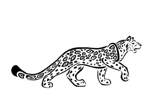 Sweet Outline Long Body Jaguar Tattoo Design Tattooimagesbiz