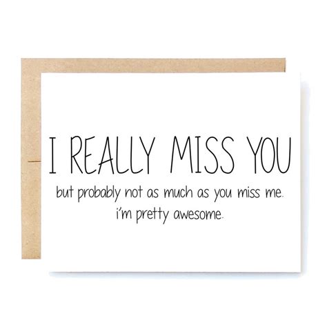 Funny I Miss You Card Missing You Card I Really Miss You Etsy
