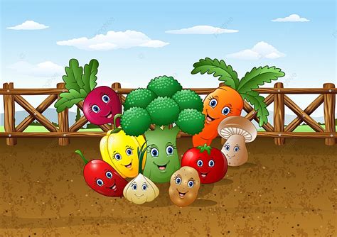 Cartoon Vegetable Garden Farm Background Cultivated Illustration
