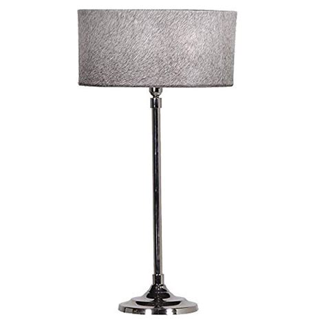 Atc069 Elegant Silver Grey Hide Table Lamp Interior Flair