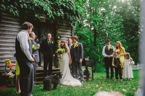 Backyard weddings call for simple dresses with elegant details. Summertime Backyard West Virginia DIY Wedding // Alexandra ...