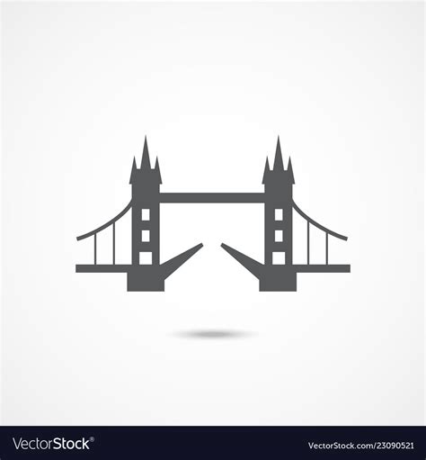 London Tower Bridge Icon Royalty Free Vector Image