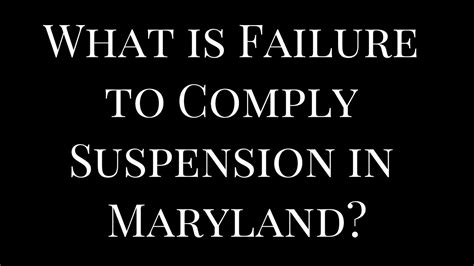 Comply meaning, definition, what is comply: What is Failure to Comply Suspension in Maryland - YouTube
