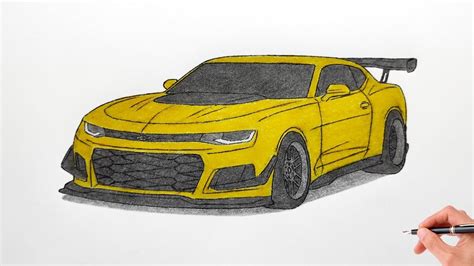 How To Draw A Chevrolet Camaro Zl1 2017 Drawing Chevrolet Camaro 2016