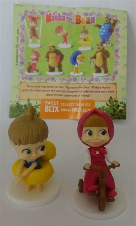 2 Figures Masha And The Bear Insert In Russian And Hebrewfree Shipping