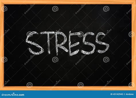 Stress Chalk Writing On Blackboard Stock Image Image Of Stress