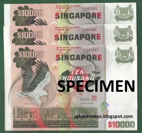 Nuts Singapore Banknotes Collection 3 Consecutive Singapore Bird