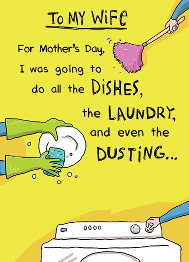 Funny Mothers Day Card Do The Dishes From