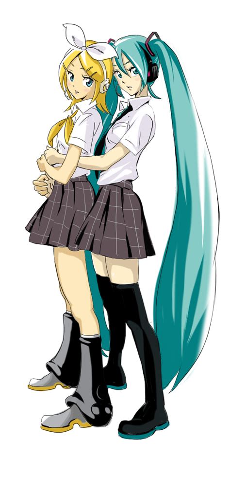 Hatsune Miku And Kagamine Rin Vocaloid And 1 More Drawn By Magomago