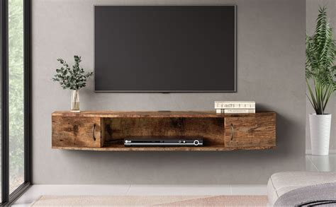 Fitueyes Floating Tv Stands For Tvs Up To 50 Flat Screen Wood Wall
