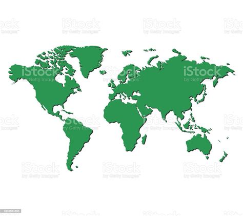 Simple World Map In Flat Style Isolated On White Background Vector