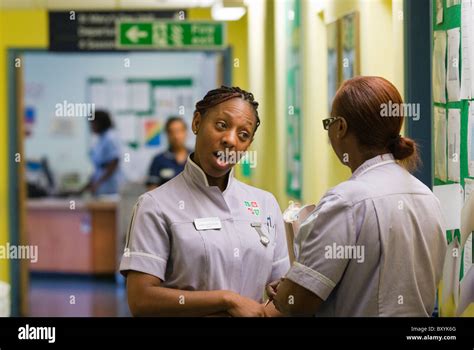 Two Nurses Talking Uk Hi Res Stock Photography And Images Alamy