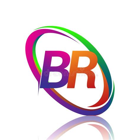 Design Do Logotipo Da Letra Br Para Nome Da Empresa Swoosh Colorido