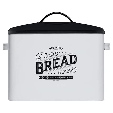 Buy Extra Large White Bread Box With Black Lid Bread Boxes For