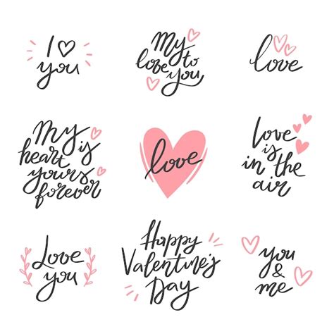 Free Vector Hand Drawn Love Lettering Collection