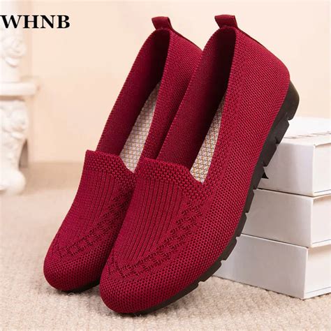 Womens Flats Woman Shoes Comfort Ladies Shoe Loafers Female Breathable Mesh Slip On Casual