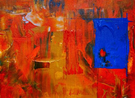 Kostenlose Foto Rot Orange Moderne Kunst Blau Malerei Acrylfarbe