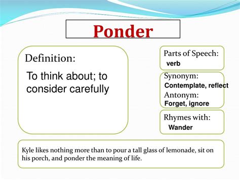 When you say a, e, i, o, u your mouth gets smaller with each vowel you say ! PPT - Ponder PowerPoint Presentation, free download - ID ...