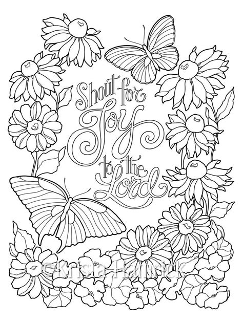 Shout For Joy To The Lord Coloring Page Two Sizes Included 85x11