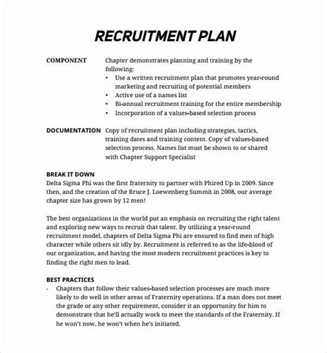 Recruitment Strategy Plan Template Awesome Sample Recruiting Plan