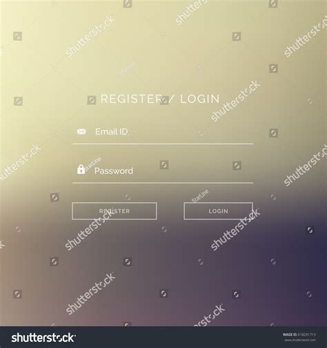 Clean Login Form Template Design On Blurred Royalty Free Stock Vector