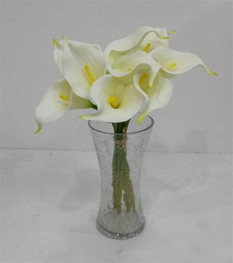 Pcs Cream White Calla Lilies Real Touch Flowers Natural Calla Lily