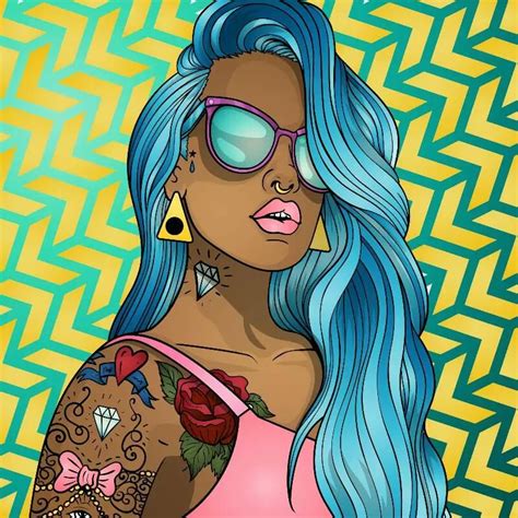 Recolor Picture Pop Art Girl Black Girl Art Black Art Pop Art