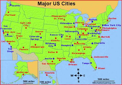 Map United States Major Cities Map Holiday Travel