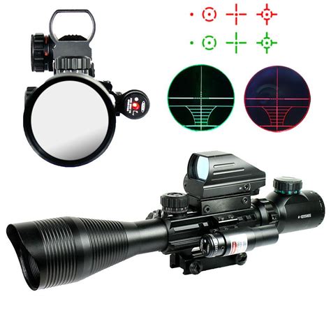 4 12x50 Eg Tactical Rifle Scope And Holographic 4 Reticle Sight And Red