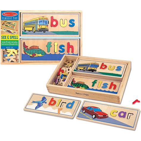 Melissa And Doug See Και Spell Wooden Educational Toy With 8 Double