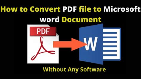 How To Convert Pdf File To Microsoft Word Document Pdf To Microsoft