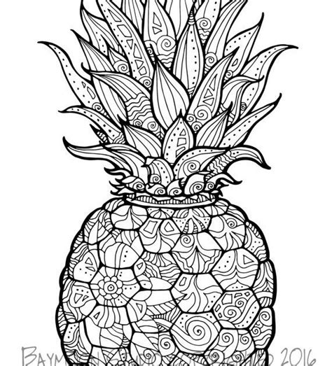 Mandala Pineapple Coloring Pages Tripafethna