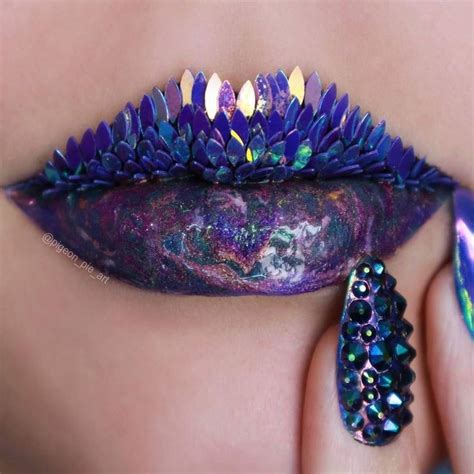 Gorgeous Lip Art 💜 Repost Pigeonpieart ・・・ Second Scale Lips And