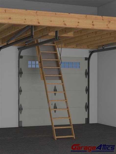 Storage Loft In Garage W Pull Down Stairs Overhead Garage Storage