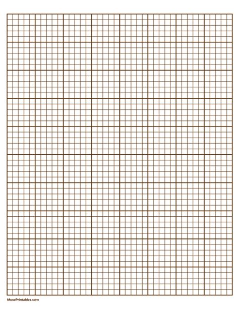 Printable 5 Squares Per Inch Brown Graph Paper For Letter Paper