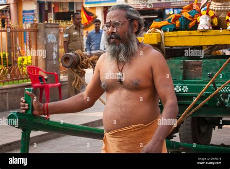 South Southern India Tamil Nadu Madurai Minakshi Sundareshvara Shiva Hindu Temple Parade Bearded