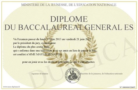 Diplome Du Baccalaureat General Es