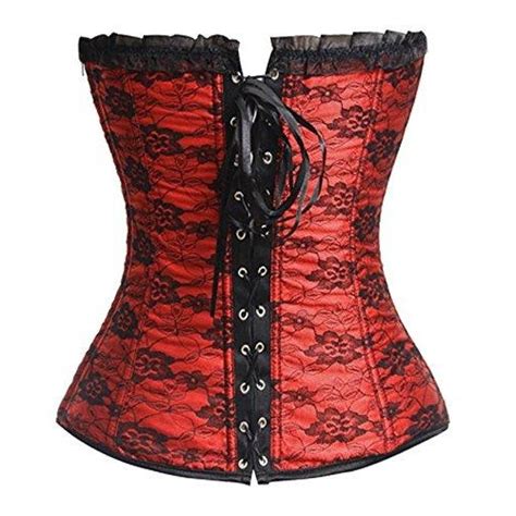 Gothic Bustier Corset Red Overbust Corsets Lttcbro