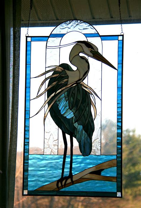 Blue Heron Stained Glass At Annie S R Pahre Flickr