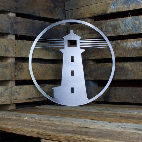 Lighthouse Sign Steel Wall Art Lasercut Design Metal Homes